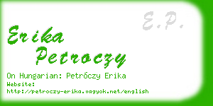 erika petroczy business card