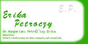 erika petroczy business card